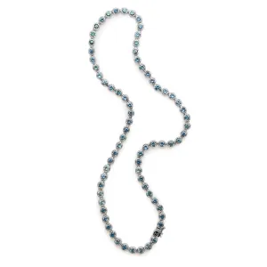 Ingot Eternity Necklace - White Gold & Montana Sapphire