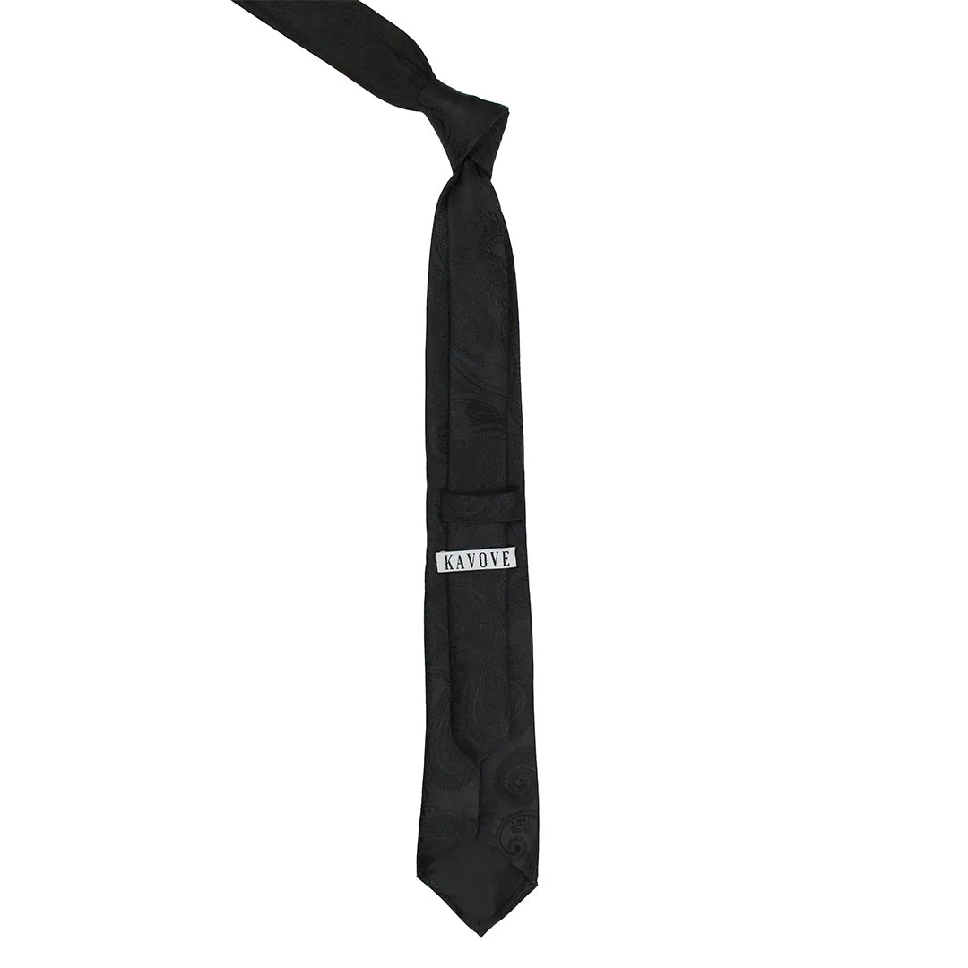 Kavove The Royal Paisley Black Necktie