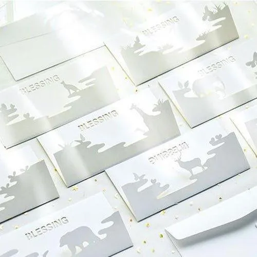 Korean creative mirror double-layer greeting card three-dimensional blessing hollow card with envelope NP-030024