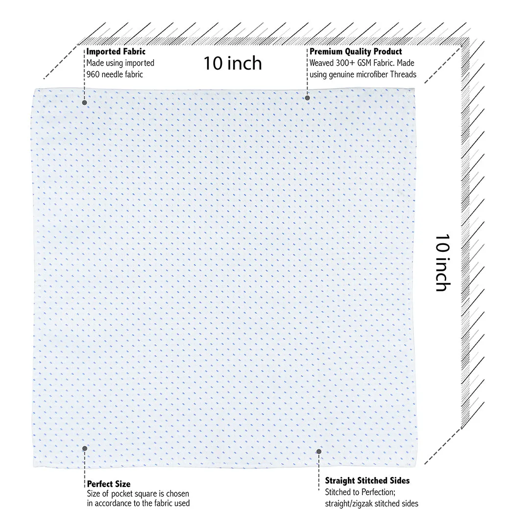 Kovove The Abstract Dash Line White Pocket Square
