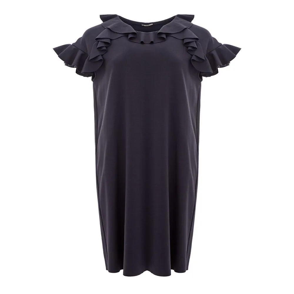 Lardini Elegant Black Viscose Dress
