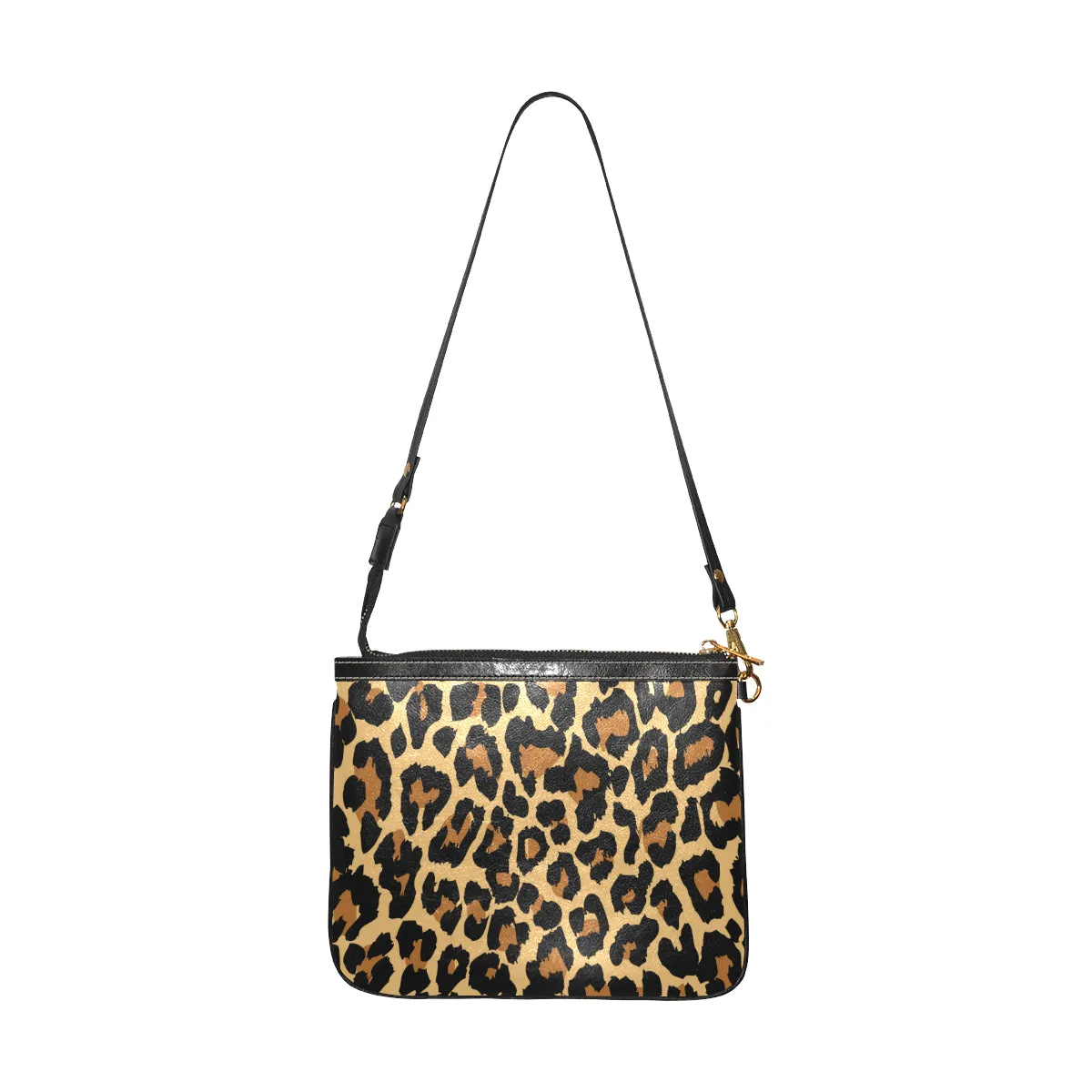 Leopard Print Small Shoulder Bag, Animal Cheetah Women Leather with Unique Cross Evening Travel Handmade Messenger Crossbody Zipper Purse