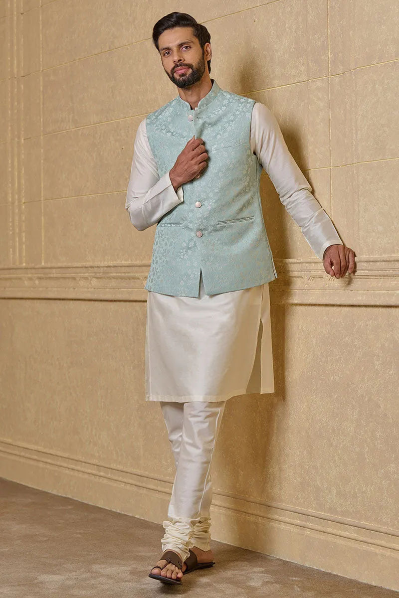 Light Green Jacquard Bundi