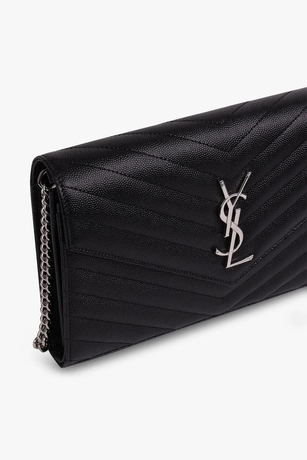 MONOGRAMME QUILTED CHAIN WALLET | BLACK/SILVER