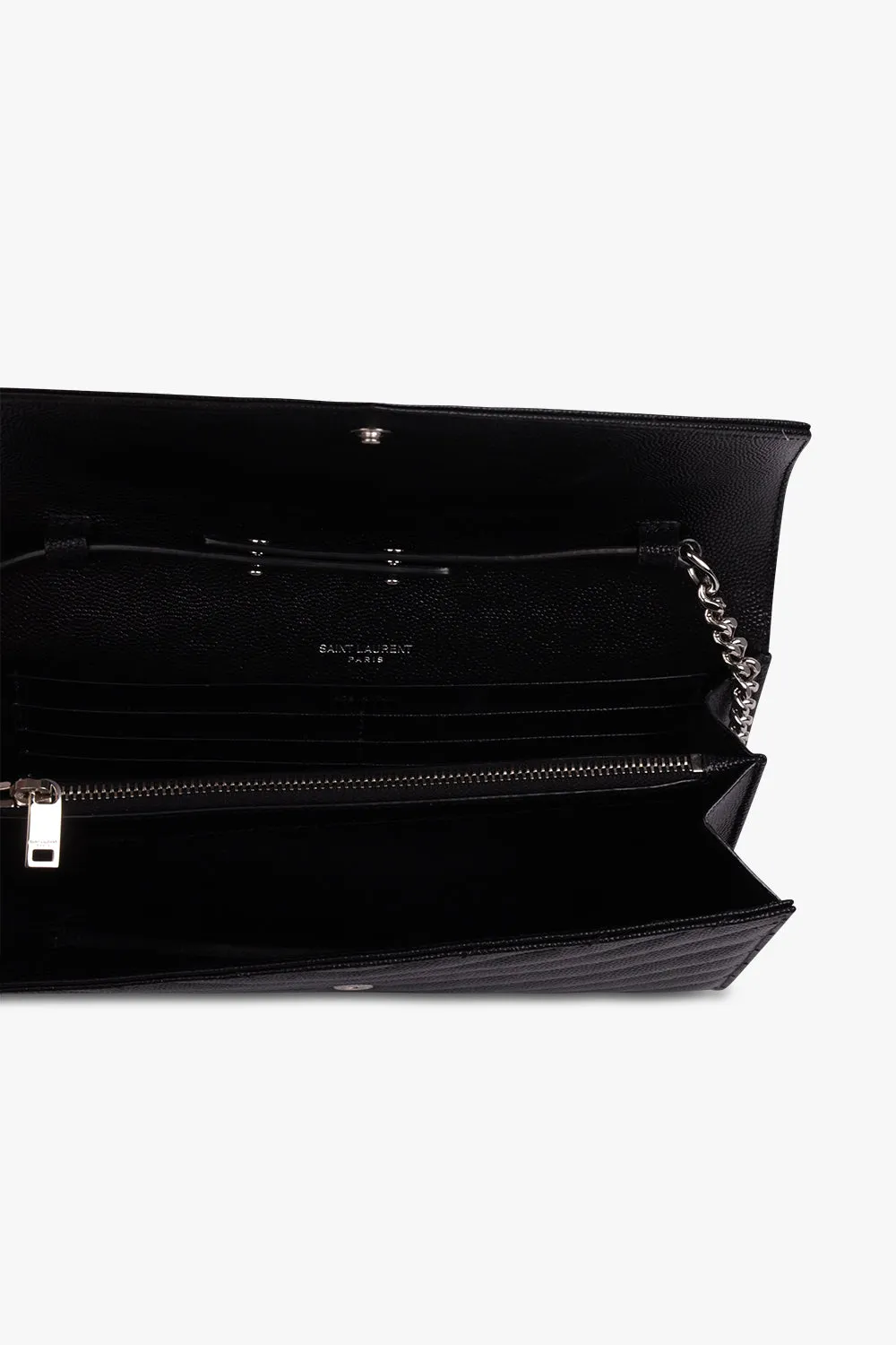 MONOGRAMME QUILTED CHAIN WALLET | BLACK/SILVER