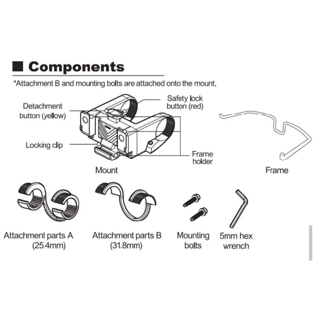 Montbell Touring Front Bag 9 Bundle: Bag   Mount   Frame