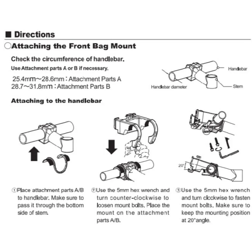 Montbell Touring Front Bag 9 Bundle: Bag   Mount   Frame