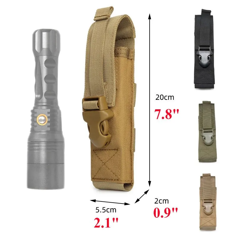 Multifunctional Flashlight Holder Case, Molle Light Holster Flashlight Pouch For Camping Hiking Hunting