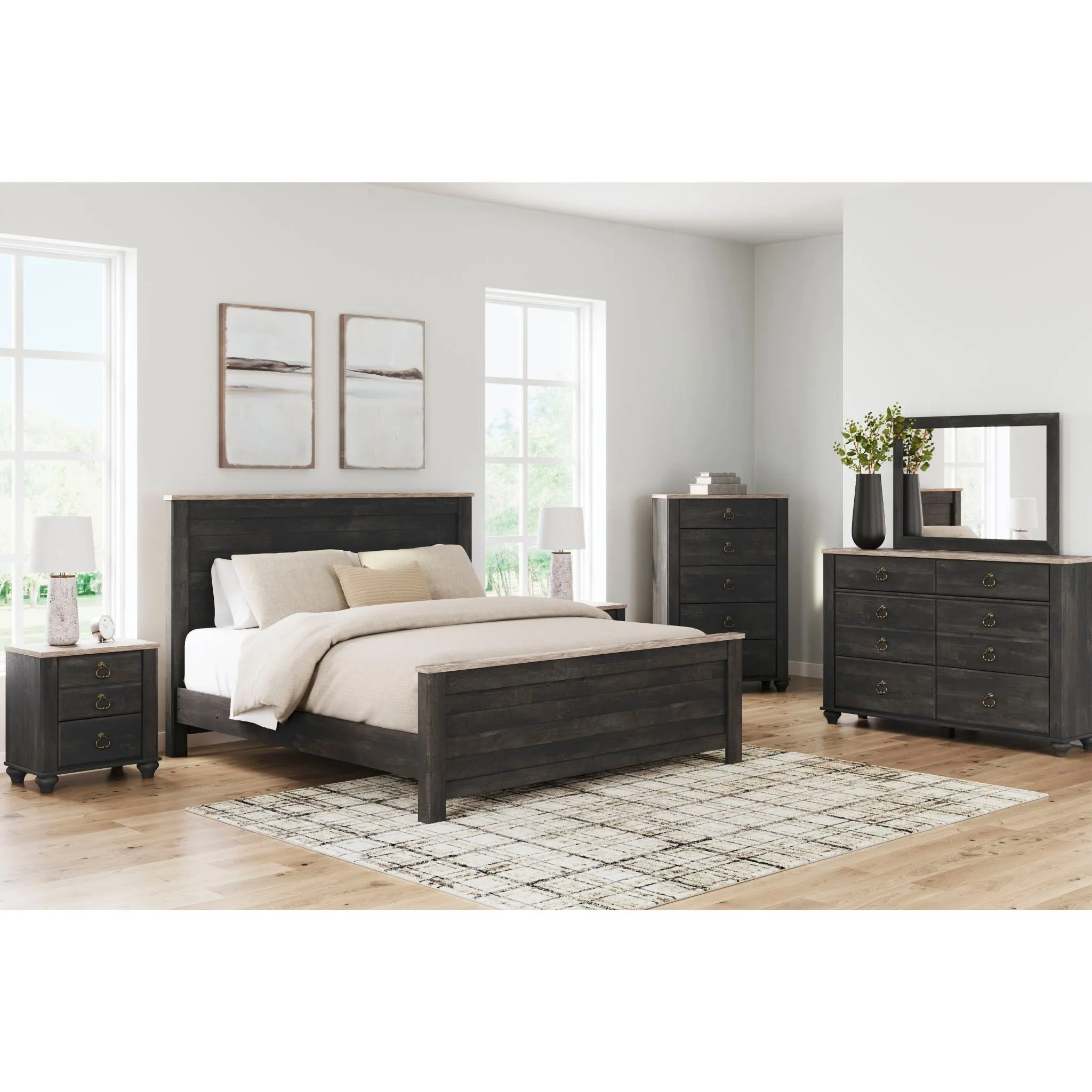 Nanforth 5 Piece Panel Bedroom