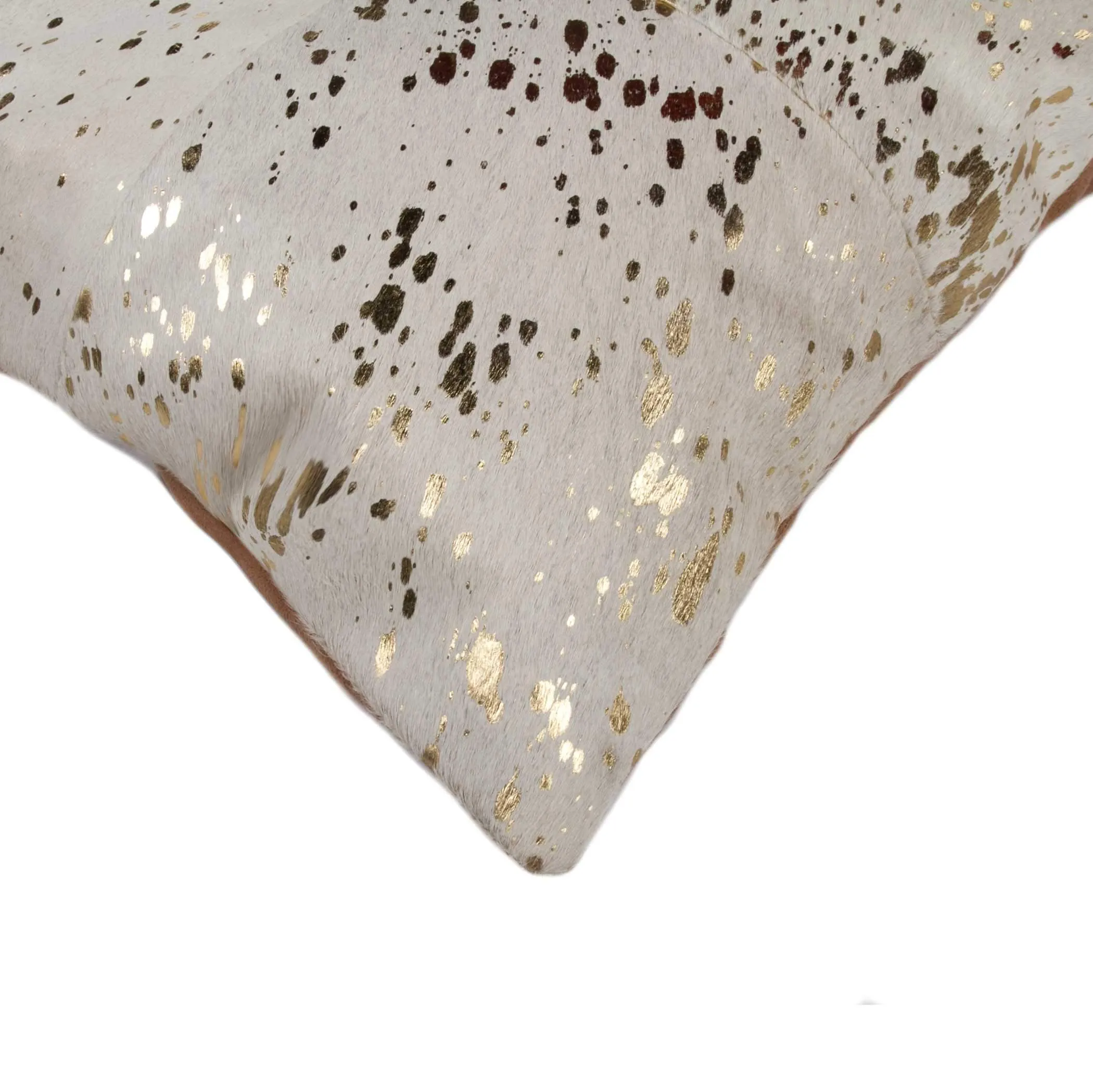 Off-White Gold Acid Wash Cowhide Pillow
