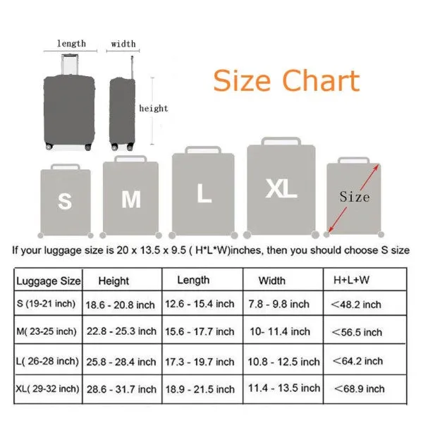 Orange Luggage Suitcase Protective Cover