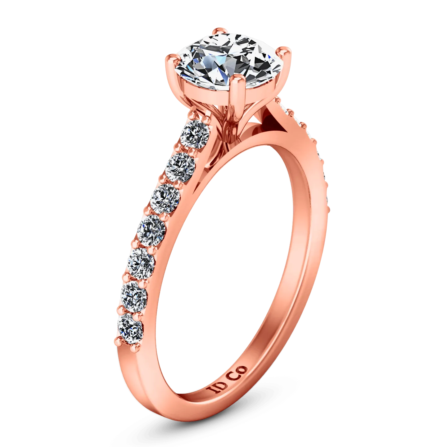 Pave Diamond Engagement Ring Harmoney 14K Rose Gold