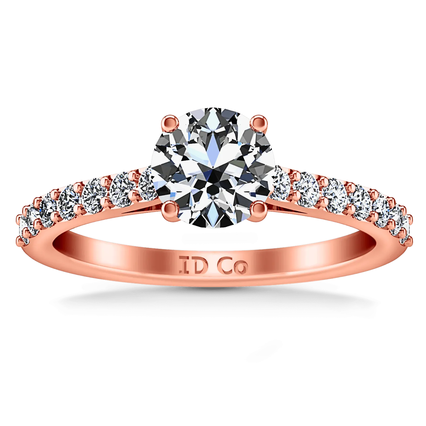 Pave Diamond Engagement Ring Harmoney 14K Rose Gold