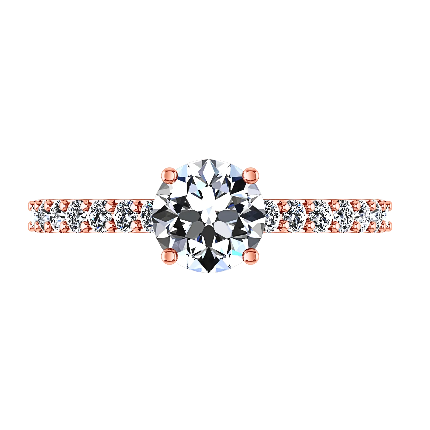 Pave Diamond Engagement Ring Harmoney 14K Rose Gold