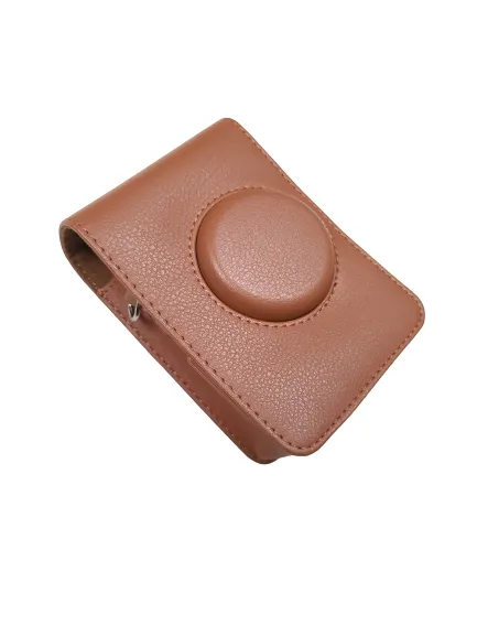 Pikxi Fujifilm Instax Mini Evo PU Leather Camera Case Cover Carrying Bag (Vertical) (Black, and Brown)