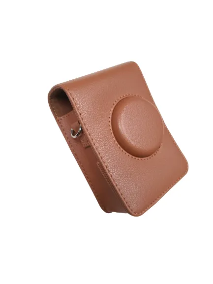 Pikxi Fujifilm Instax Mini Evo PU Leather Camera Case Cover Carrying Bag (Vertical) (Black, and Brown)