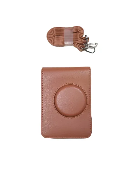 Pikxi Fujifilm Instax Mini Evo PU Leather Camera Case Cover Carrying Bag (Vertical) (Black, and Brown)