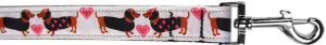 Pink Doxie Love Nylon Pet Leash 5-8in By 6ft