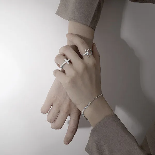 Polished Hollow Circle Opening Sterling Silver Ring