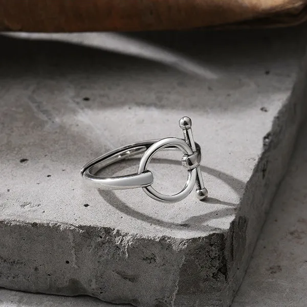 Polished Hollow Circle Opening Sterling Silver Ring