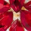 Red Floral Faux-Stone Earring