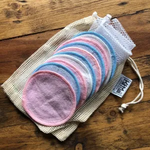 Reusable Bamboo Cotton Make-Up Remover Pads - Mixed Colours