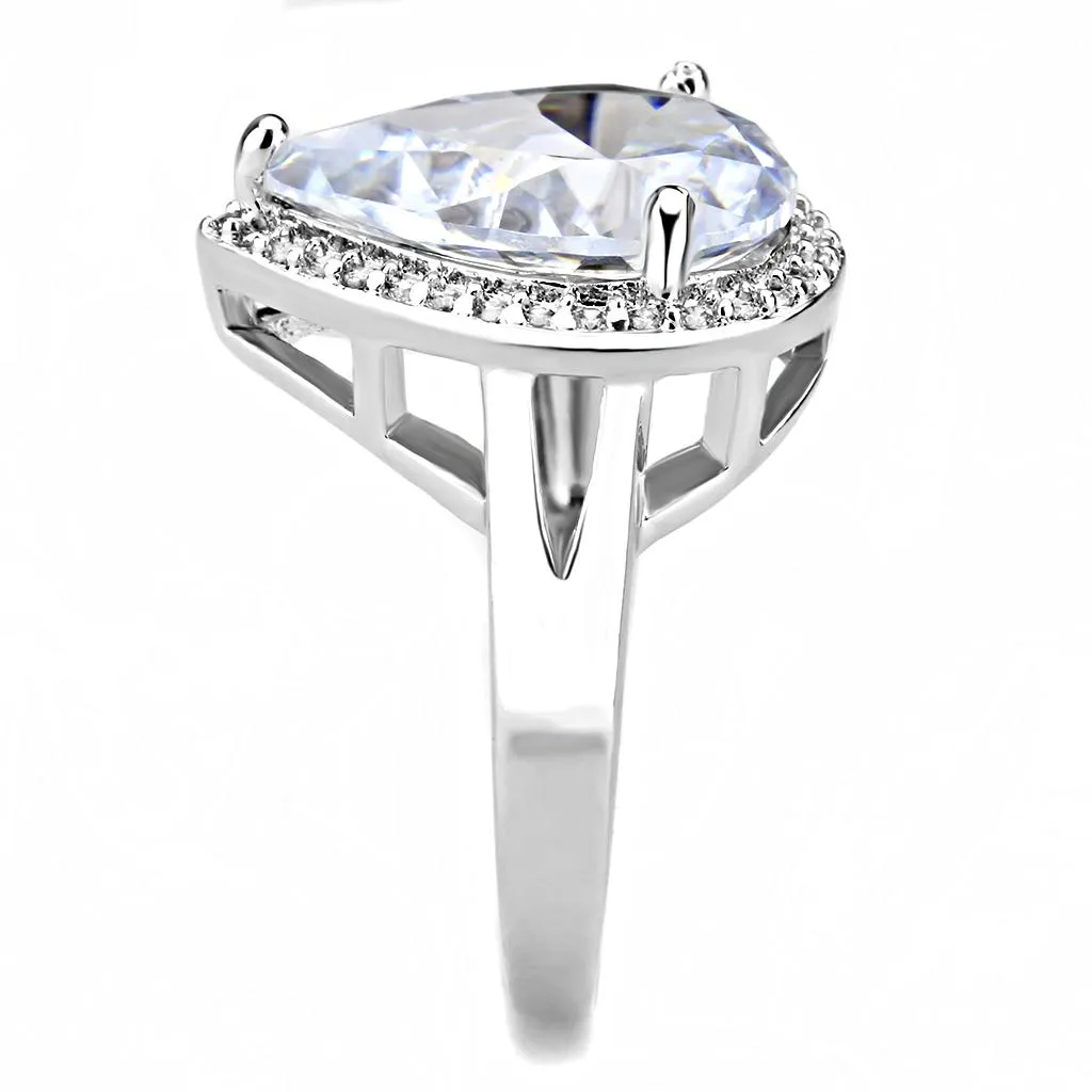 Ring AAA GRD CZ Clear 3W1469 for Women Style Rhodium