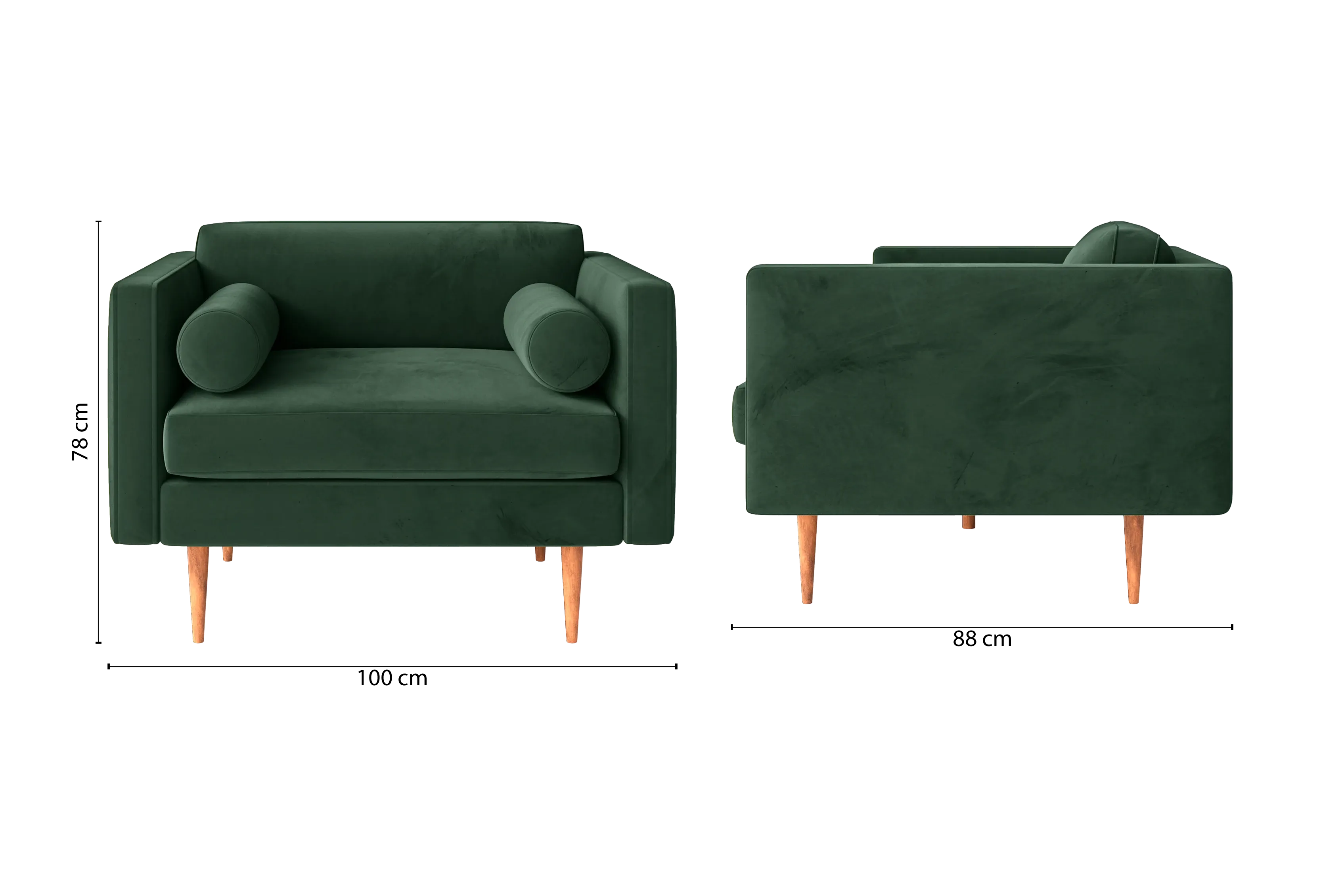 Salerno Armchair Green Velvet