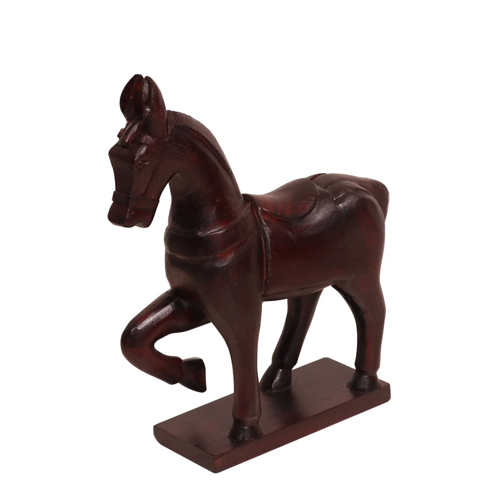 Solid wood carved showpiece horse