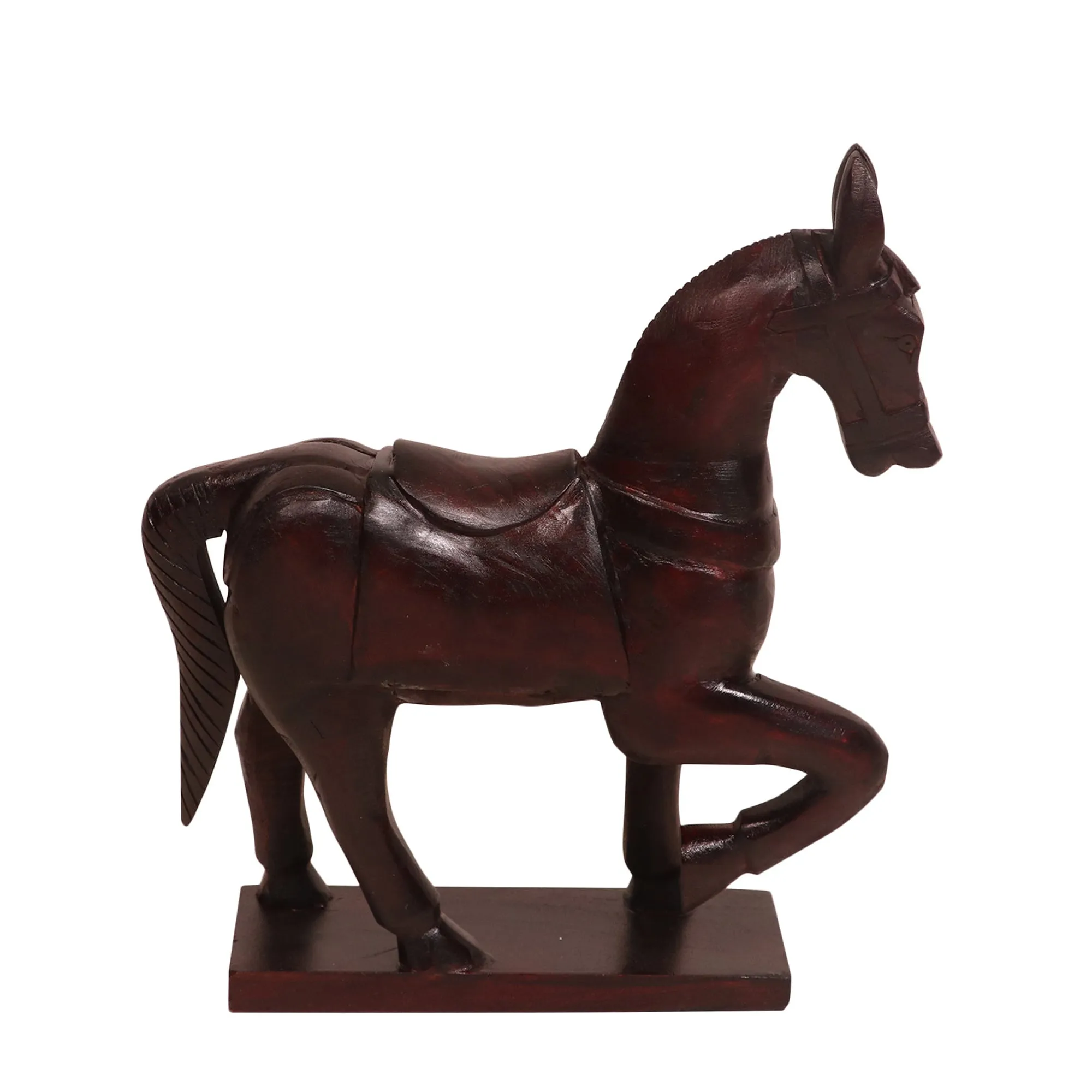 Solid wood carved showpiece horse