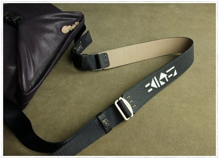 Stylish Men Coffee Leather Shoulder Purse Side Bag Leather Messenger Bag for Men