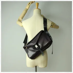 Stylish Men Coffee Leather Shoulder Purse Side Bag Leather Messenger Bag for Men