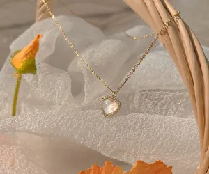 Sweet Princess Transparent Diamond Pendant Necklace