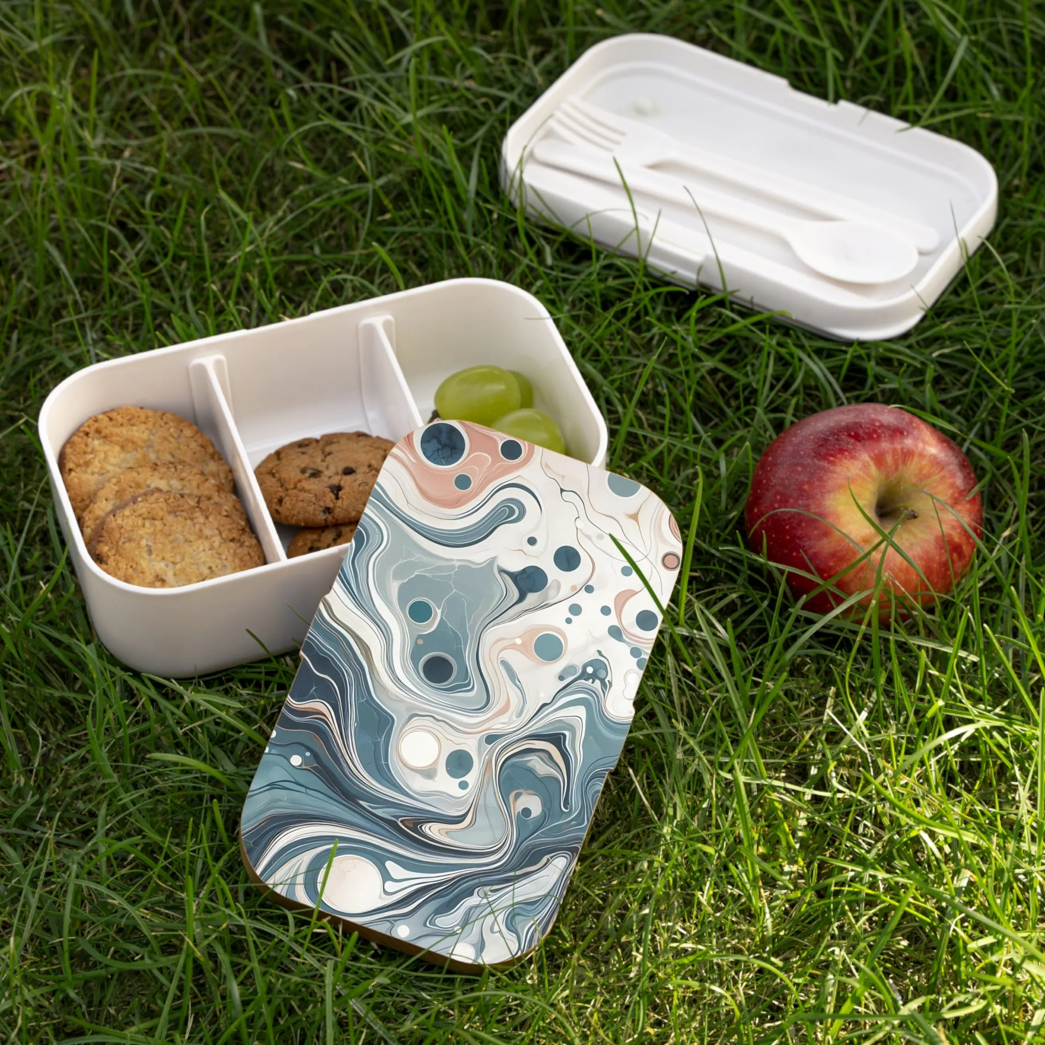 Traditional marbling art in pastel tones Bento Lunch Box