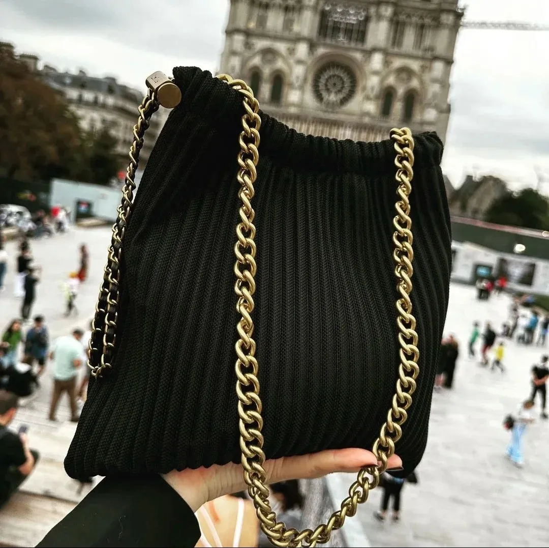 UAKISS  -  Luxury Designer Handbag Women Fashion Pleated Bucket Crossbody Bags Cute Lady Soft Leather Shoulder Bag Messenger Bag Coin Purse