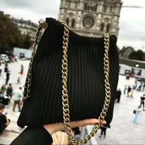 UAKISS  -  Luxury Designer Handbag Women Fashion Pleated Bucket Crossbody Bags Cute Lady Soft Leather Shoulder Bag Messenger Bag Coin Purse
