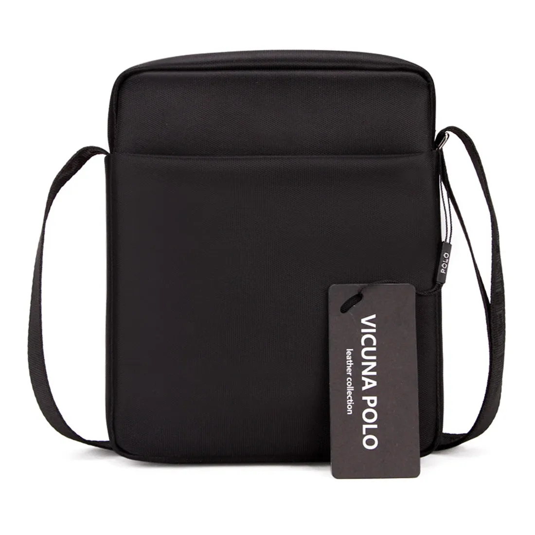 Vicuna Polo Oxford Polyester / Leder Kuriertasche - Schwarz