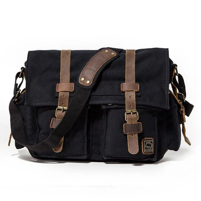 Waxed Canvas Messenger Bag Laptop Mens