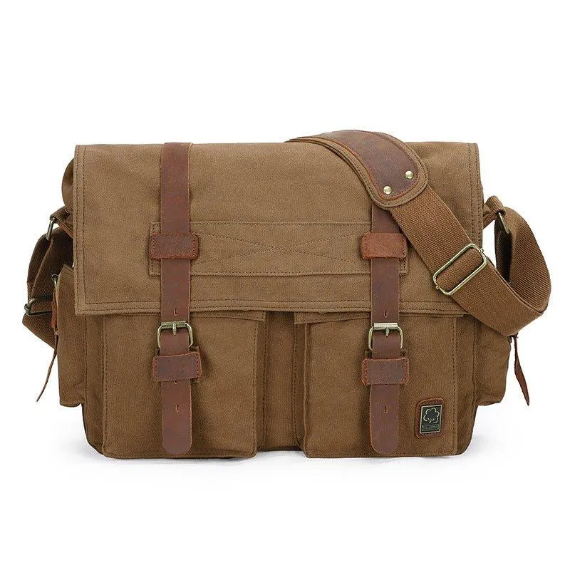 Waxed Canvas Messenger Bag Laptop Mens