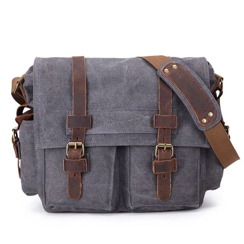 Waxed Canvas Messenger Bag Laptop Mens