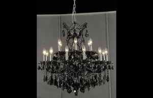 ZC121-2800D30B-JT/RC - Regency Lighting: Maria Theresa 19 light Black Chandelier Jet (Black) Royal Cut Crystal